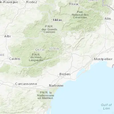 Map showing location of Bédarieux (43.616020, 3.158920)