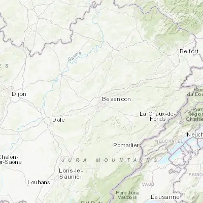 Map showing location of Besançon (47.248780, 6.018150)