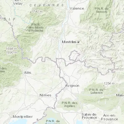 Map showing location of Bollène (44.281240, 4.748910)