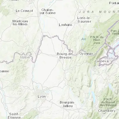Map showing location of Bourg-en-Bresse (46.205740, 5.225800)