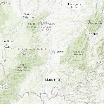 Map showing location of Bourg-lès-Valence (44.947030, 4.894630)