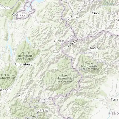 Map showing location of Bourg-Saint-Maurice (45.614630, 6.768450)
