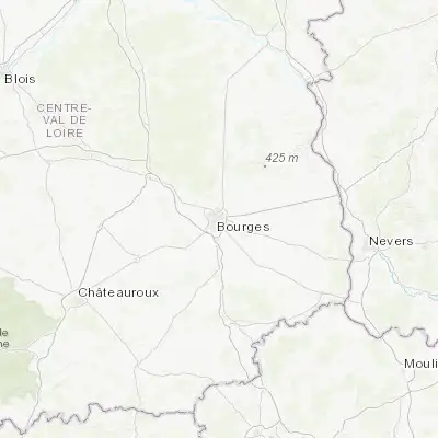 Map showing location of Bourges (47.083330, 2.400000)