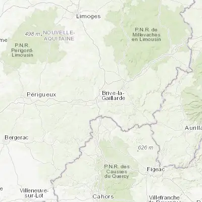 Map showing location of Brive-la-Gaillarde (45.158900, 1.533260)