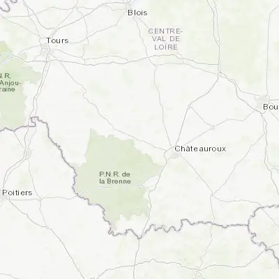 Map showing location of Buzançais (46.888770, 1.419500)