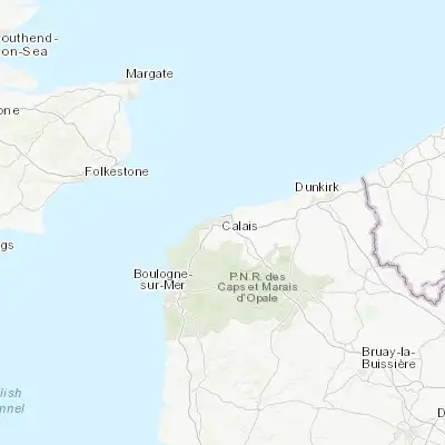 Map showing location of Calais (50.951940, 1.856350)