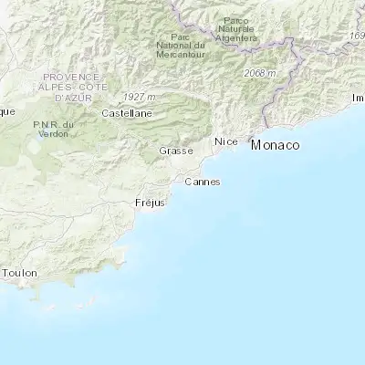 Map showing location of Cannes (43.551350, 7.012750)