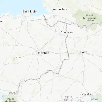 Map showing location of Châteaubourg (48.111120, -1.403500)