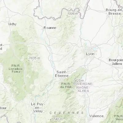 Map showing location of Chazelles-sur-Lyon (45.637790, 4.388900)