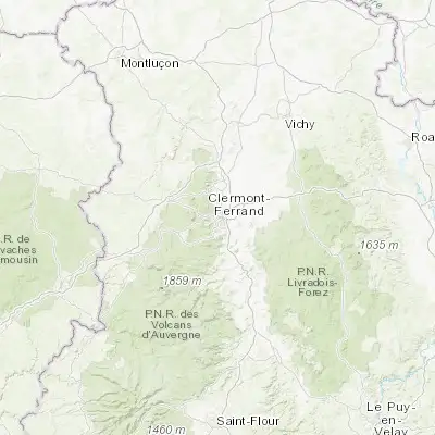 Map showing location of Clermont-Ferrand (45.779690, 3.086820)