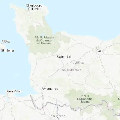 Map showing location of Condé-sur-Vire (49.050000, -1.033330)