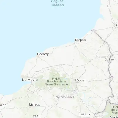Map showing location of Doudeville (49.722680, 0.784790)