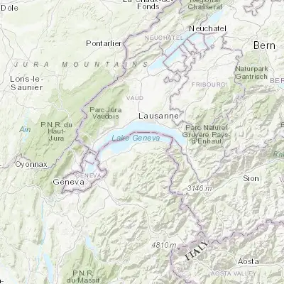 Map showing location of Évian-les-Bains (46.401110, 6.587930)