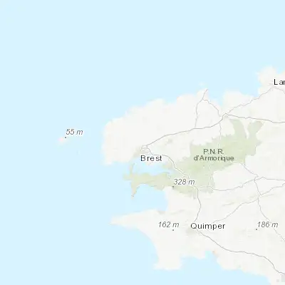 Map showing location of Gouesnou (48.452970, -4.464950)