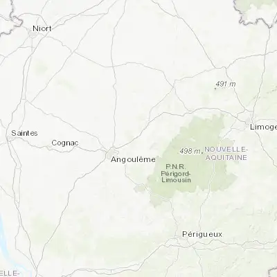 Map showing location of La Rochefoucauld (45.741010, 0.385870)