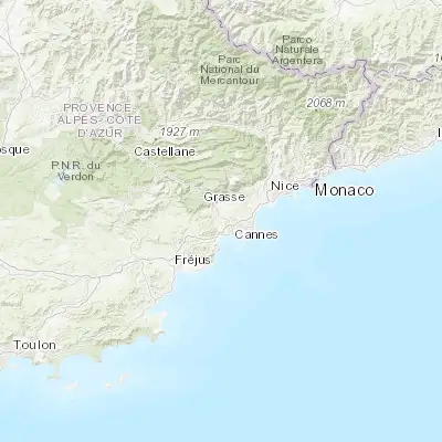 Map showing location of La Roquette-sur-Siagne (43.598730, 6.956710)