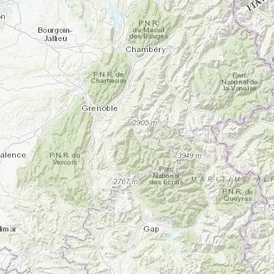 Map showing location of Le Bourg-d'Oisans (45.054830, 6.033660)