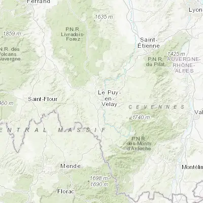 Map showing location of Le Puy-en-Velay (45.043660, 3.885230)