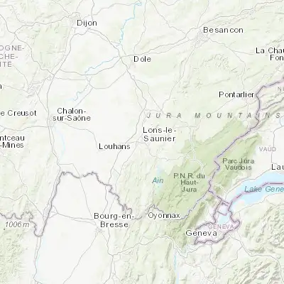 Map showing location of Lons-le-Saunier (46.675350, 5.555750)