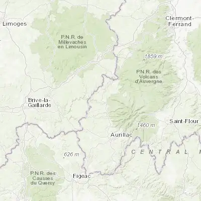 Map showing location of Mauriac (45.218990, 2.333530)