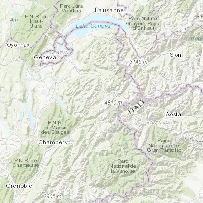 Map showing location of Megève (45.856870, 6.617750)