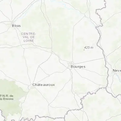 Map showing location of Mehun-sur-Yèvre (47.137820, 2.211050)