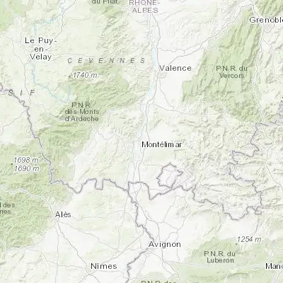 Map showing location of Montélimar (44.554680, 4.754690)