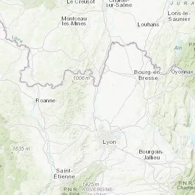 Map showing location of Montmerle-sur-Saône (46.083330, 4.766670)