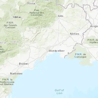 Map showing location of Montpellier (43.610930, 3.876350)
