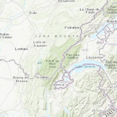 Map showing location of Morez (46.525400, 6.025890)