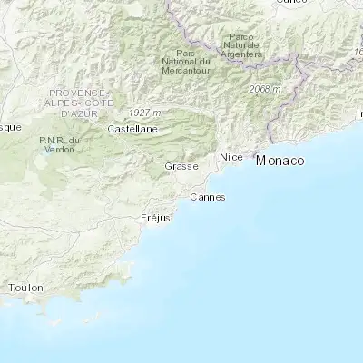 Map showing location of Mouans-Sartoux (43.621010, 6.971390)