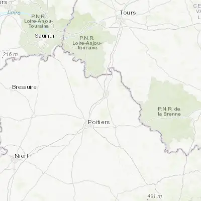 Map showing location of Naintré (46.762850, 0.483030)