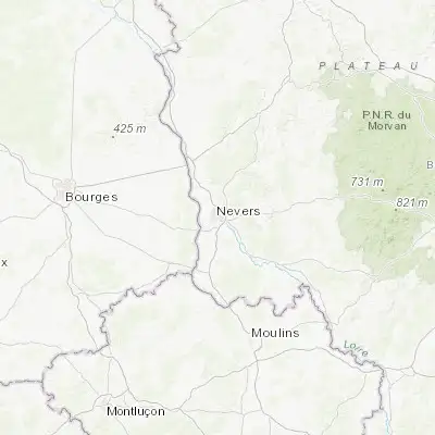 Map showing location of Nevers (46.989560, 3.159000)