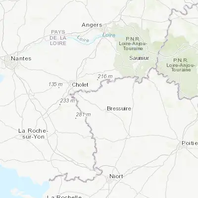 Map showing location of Nueil-les-Aubiers (46.933330, -0.583330)
