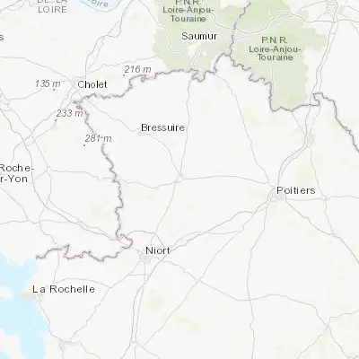 Map showing location of Parthenay (46.648320, -0.246720)