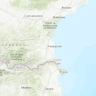 Map showing location of Perpignan (42.697640, 2.895410)