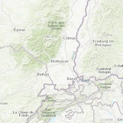 Map showing location of Pfastatt (47.769150, 7.302950)
