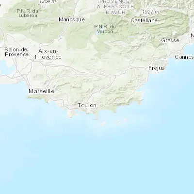 Map showing location of Pierrefeu-du-Var (43.224110, 6.145360)