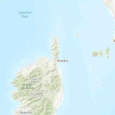 Map showing location of Pietranera (42.723380, 9.456210)