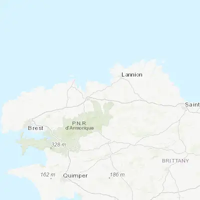 Map showing location of Plouigneau (48.567260, -3.701420)