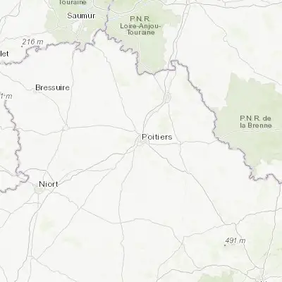Map showing location of Poitiers (46.582610, 0.343480)