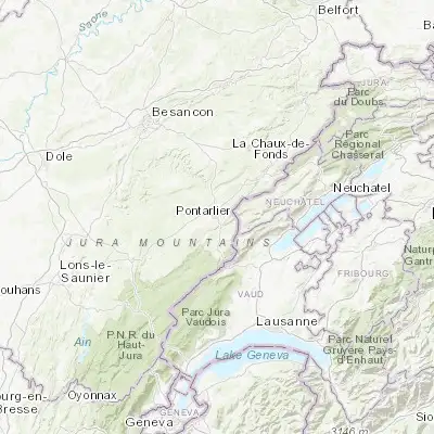 Map showing location of Pontarlier (46.903470, 6.355420)