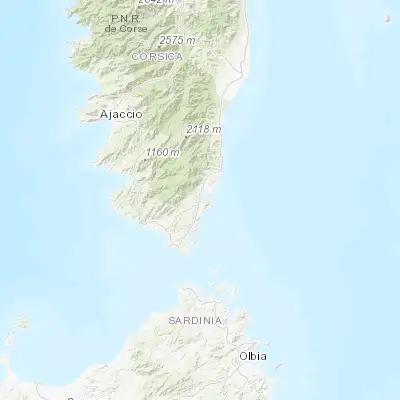 Map showing location of Porto-Vecchio (41.591010, 9.279470)