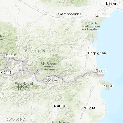 Map showing location of Prades (42.617550, 2.421770)