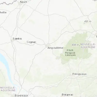 Map showing location of Puymoyen (45.615030, 0.179890)