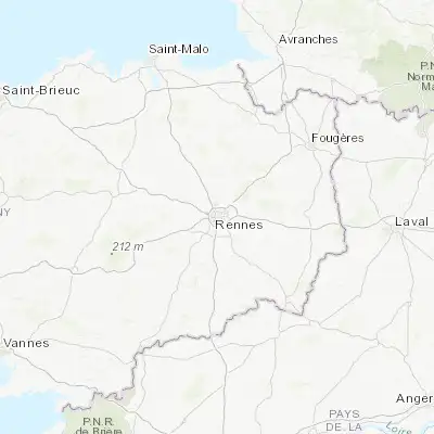 Map showing location of Rennes (48.111980, -1.674290)