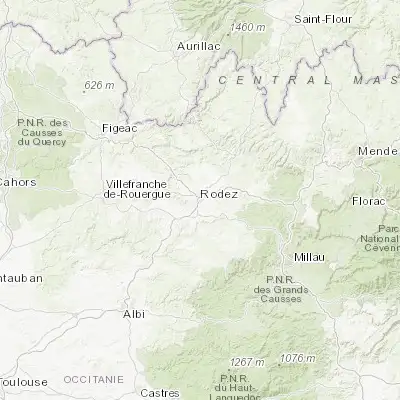 Map showing location of Rodez (44.352580, 2.573380)