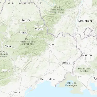 Map showing location of Saint-Christol-les-Alès (44.084110, 4.076910)