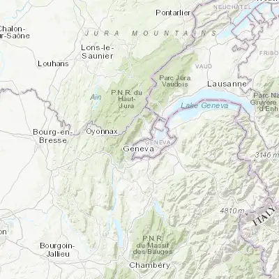 Map showing location of Saint-Genis-Pouilly (46.243560, 6.021190)