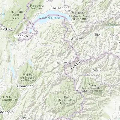 Map showing location of Saint-Gervais-les-Bains (45.891260, 6.716780)